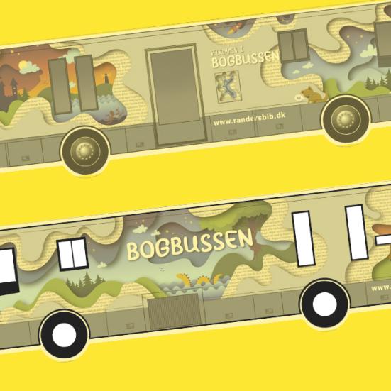 Skitse af designet til den nye Bogbus