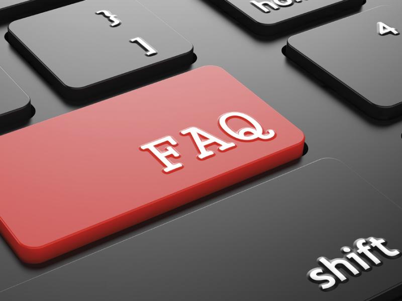 Tastatur med FAQ-knap