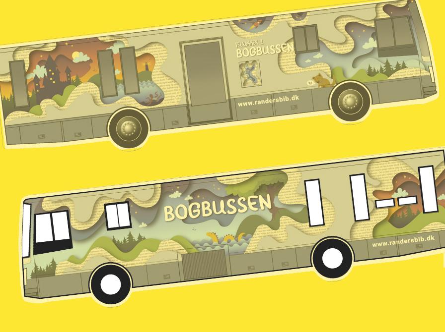 Skitse af designet til den nye Bogbus