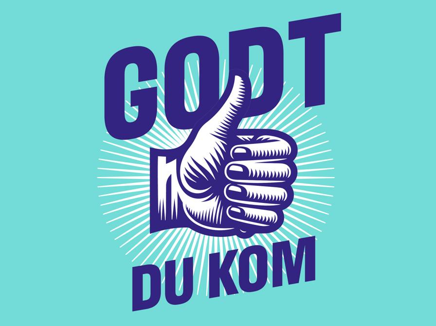Godt du kom logo på grøn baggrund